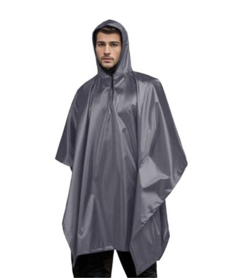 SWISSWELL Mens  Shirt Jackets Adult Poncho Style Rain Long Poncho Coat -ZPK000807